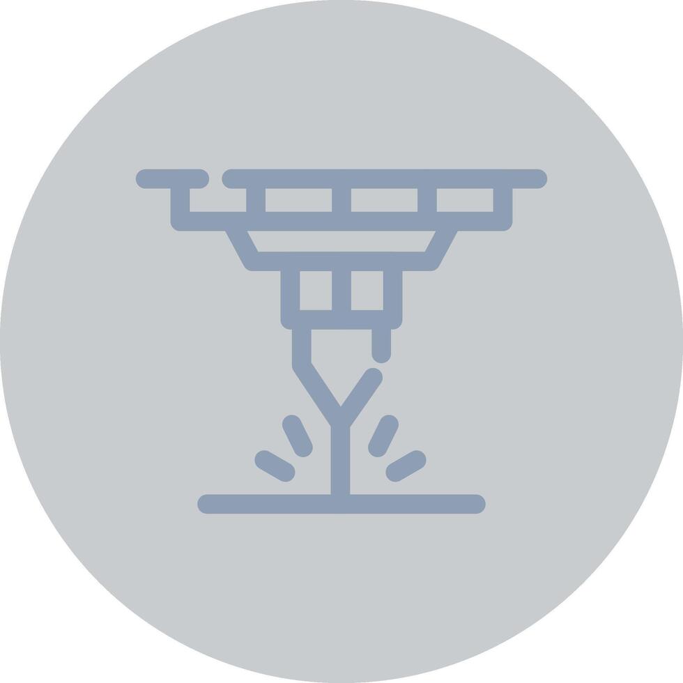 Water Cutting Machine Creative Icon Design vector