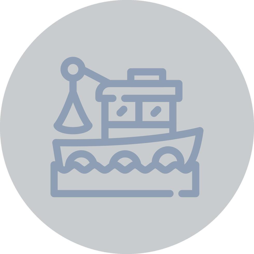 Fishing Boat Creative Icon Design vector