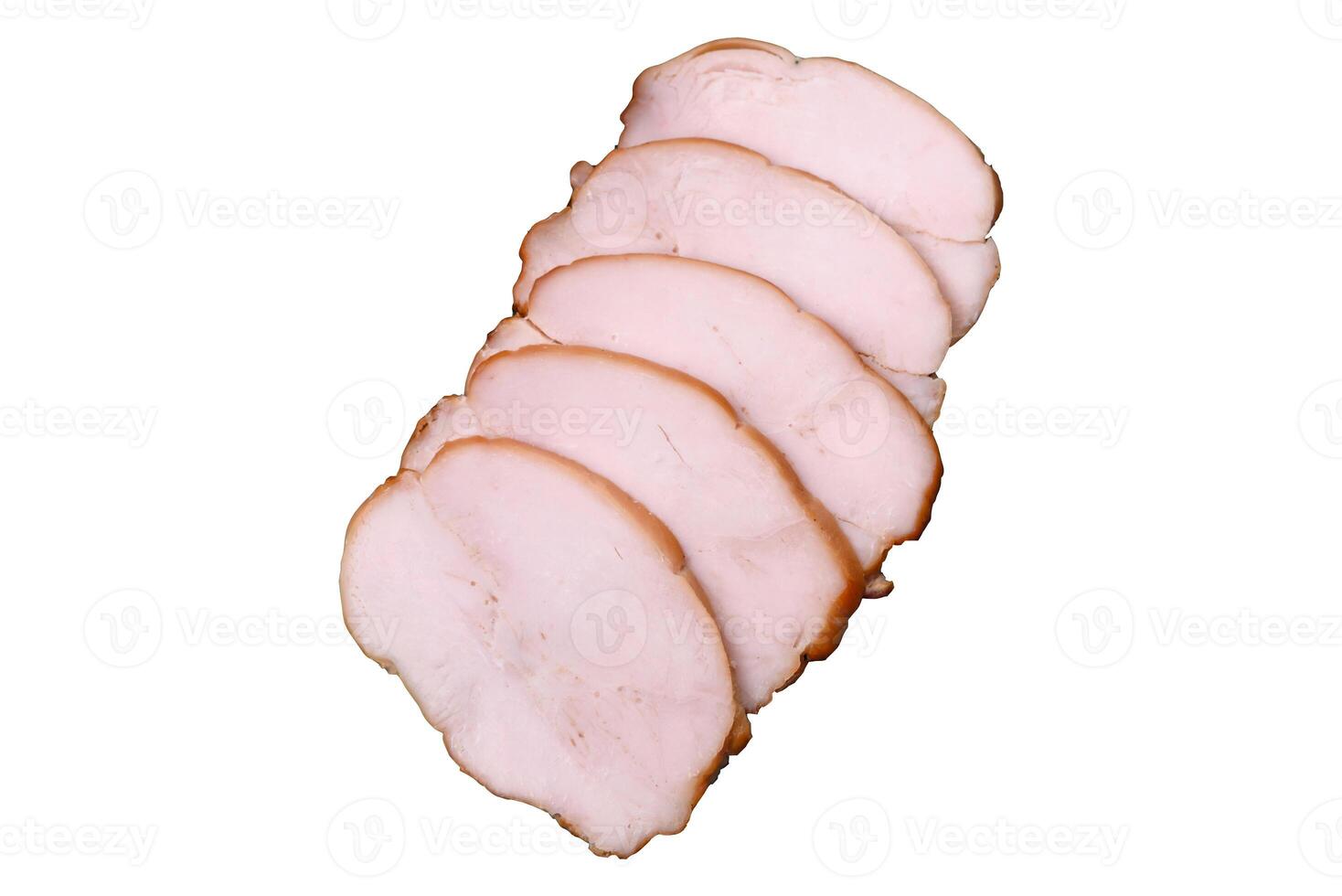 Delicious smoked pork or chicken meat with salt, spices and herbs photo