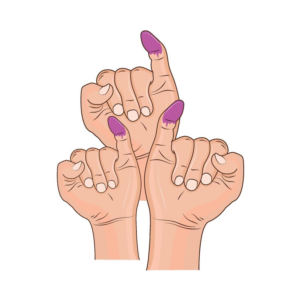 ilustración de votación dedo vector