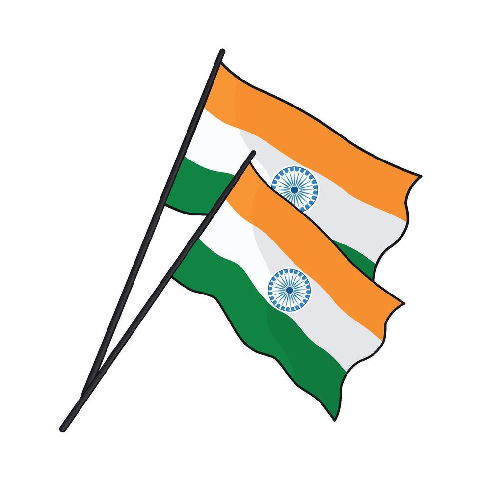 ilustración de indio bandera vector