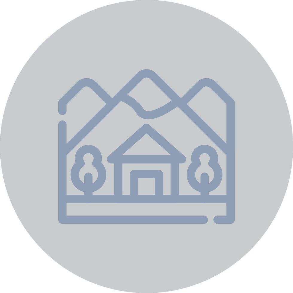 Cabin Landscape Creative Icon Design vector