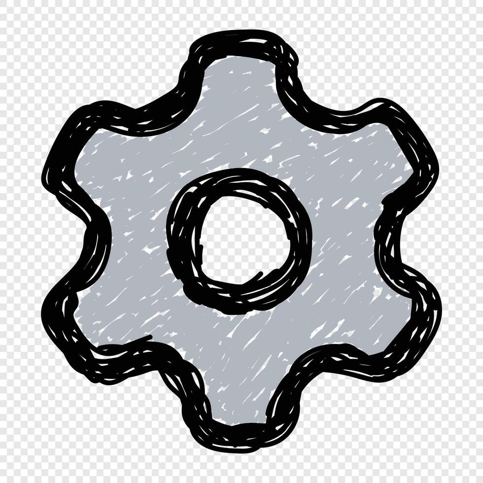 Setting icon. User interface concept. Setting doodle hand drawn icon. User interface icon hand drawing sketch symbol vector