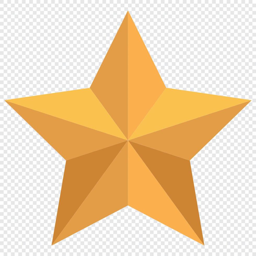 Yellow star vector. Gold star. Vector illustration