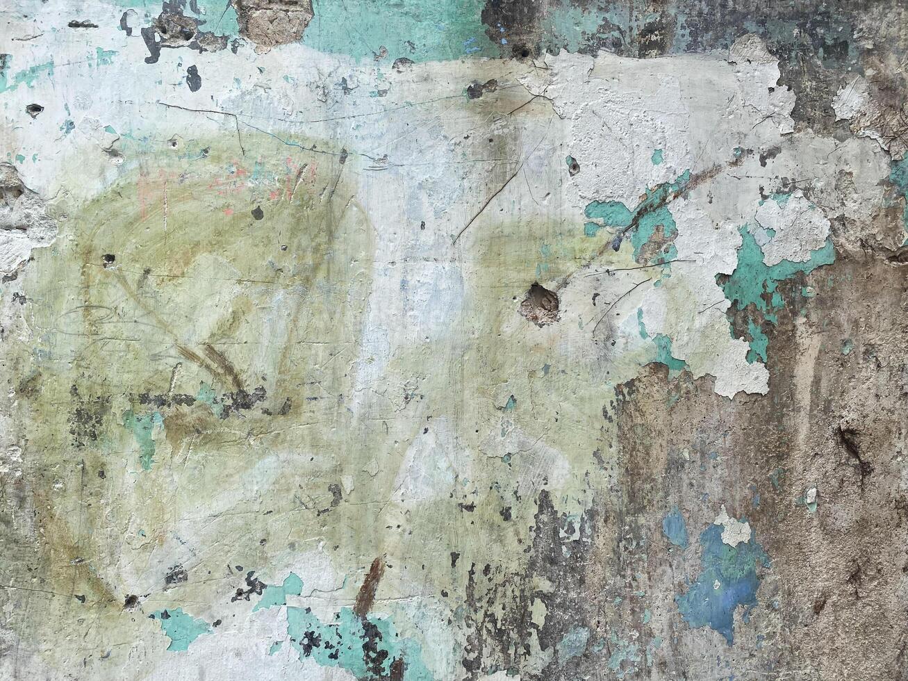 Dirty and ancient concrete wall with a crumpled paper effect. photo