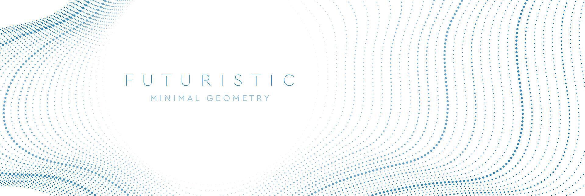 Sci-fi abstract minimal background with dotted curved wavy lines vector