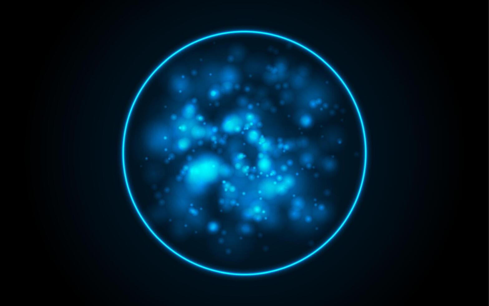 Blue glowing neon circle abstract tech background vector