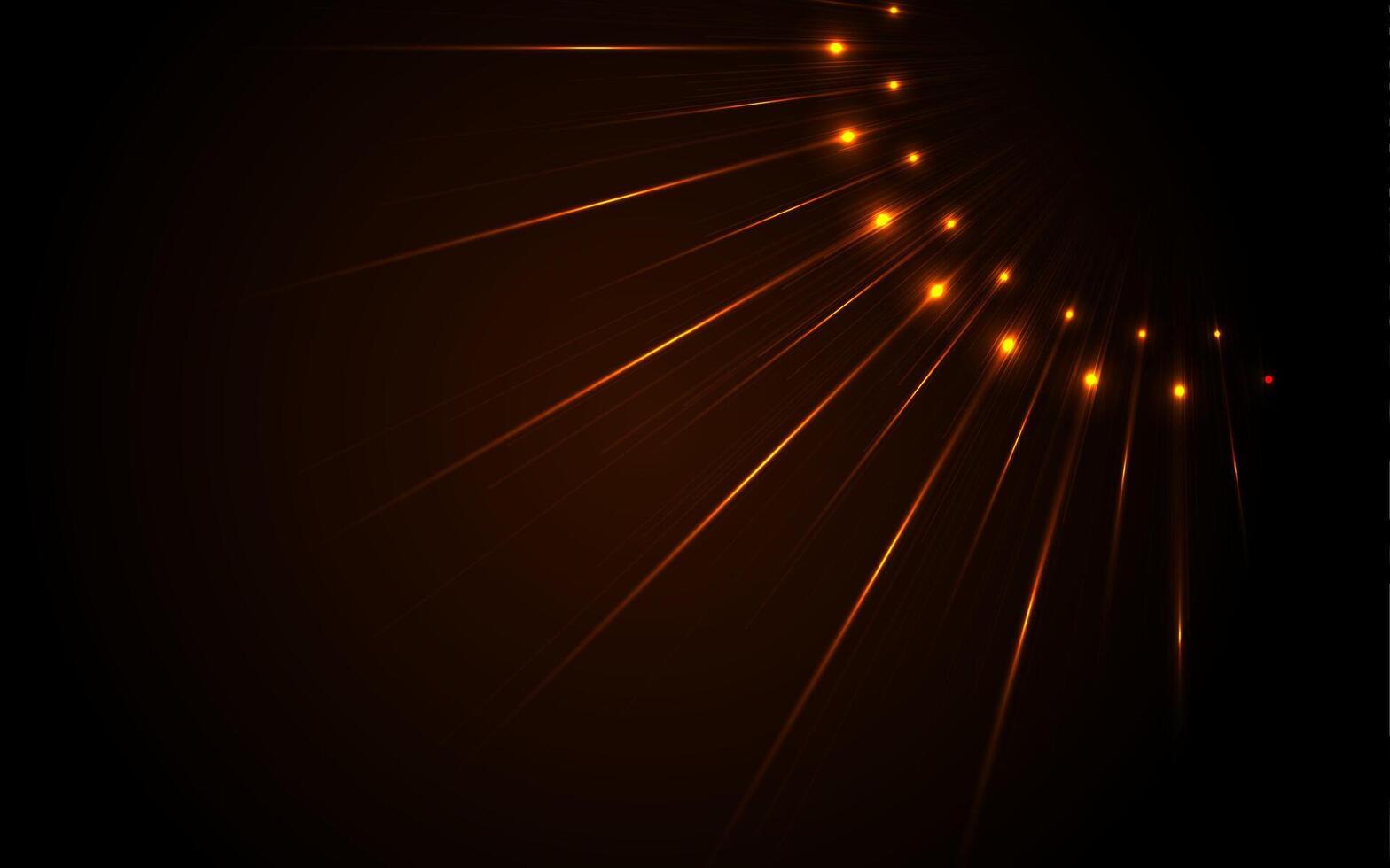Orange neon laser rays abstract technology background vector