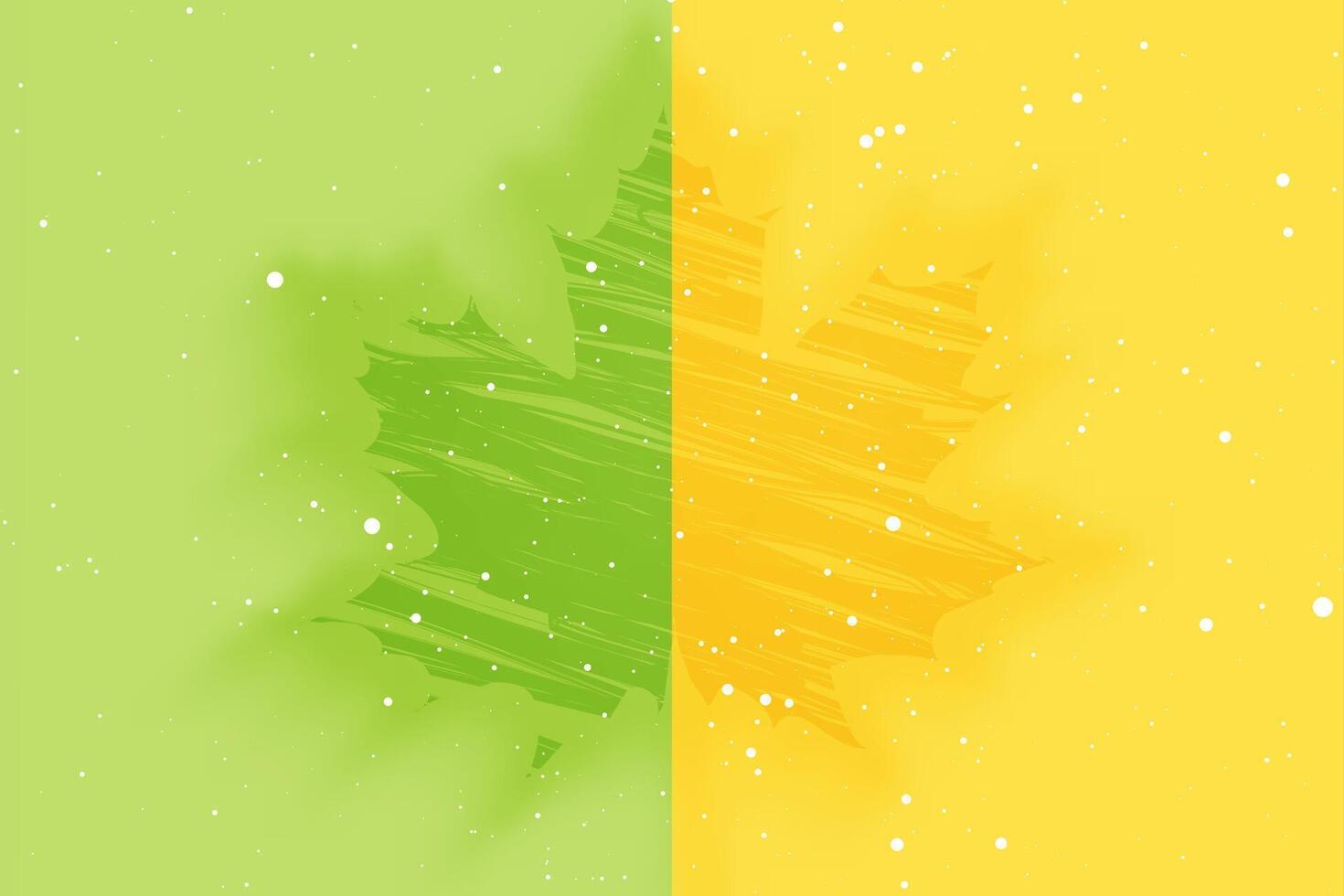 Green yellow natural background with maple leaf vector