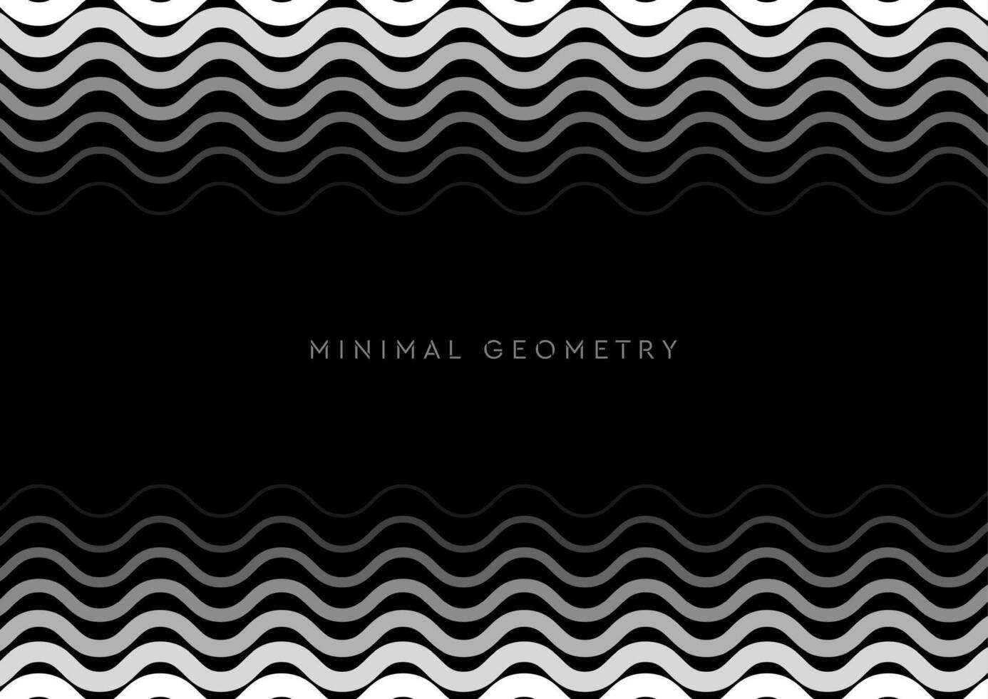 White waves on black background abstract minimal background vector
