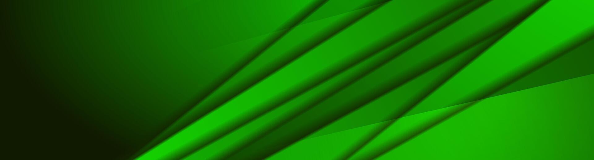 Green glossy geometric stripes abstract corporate background vector