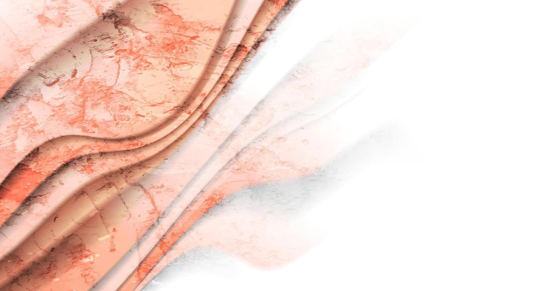 Coral pink smooth grunge waves abstract background vector