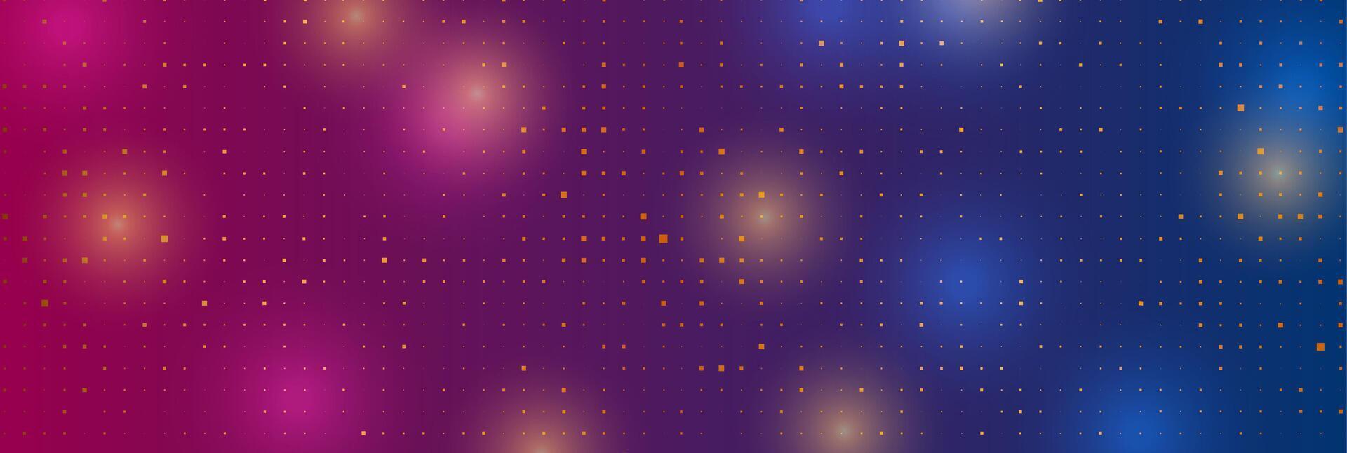Blue purple abstract shiny banner with small golden dots vector