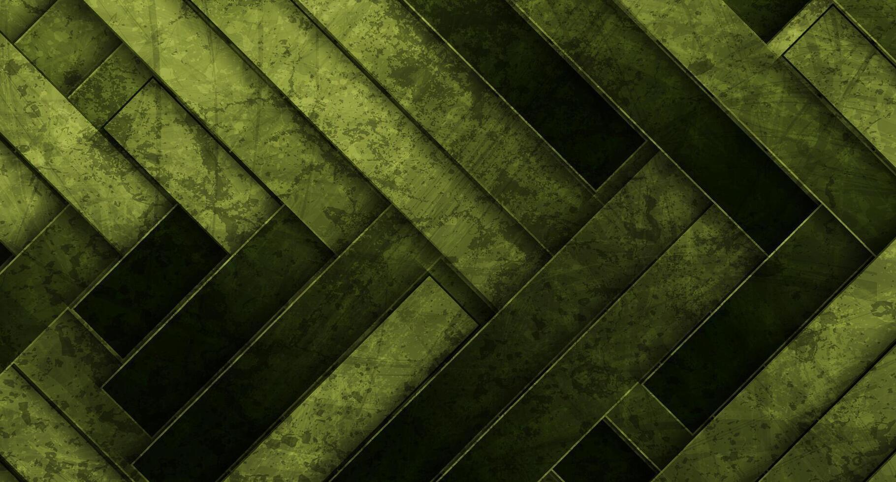 Dark green abstract stripes grunge geometric background vector