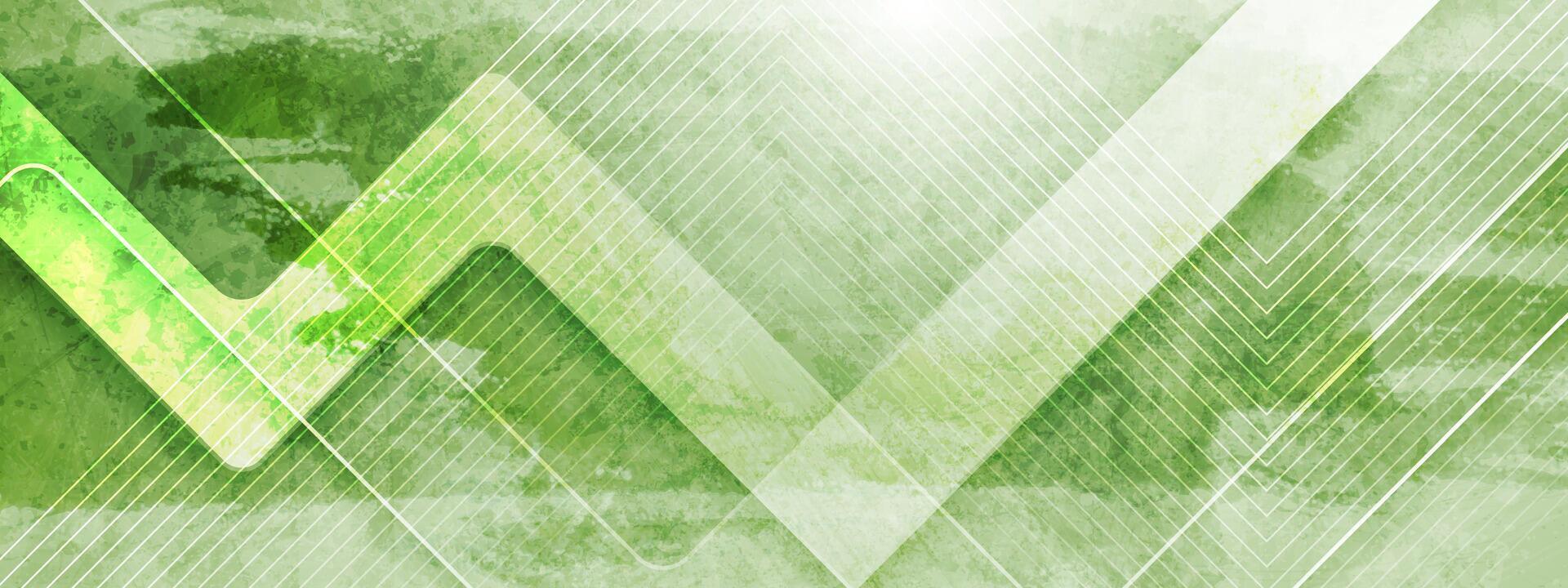 verde grunge bandera diseño con rayas y líneas vector