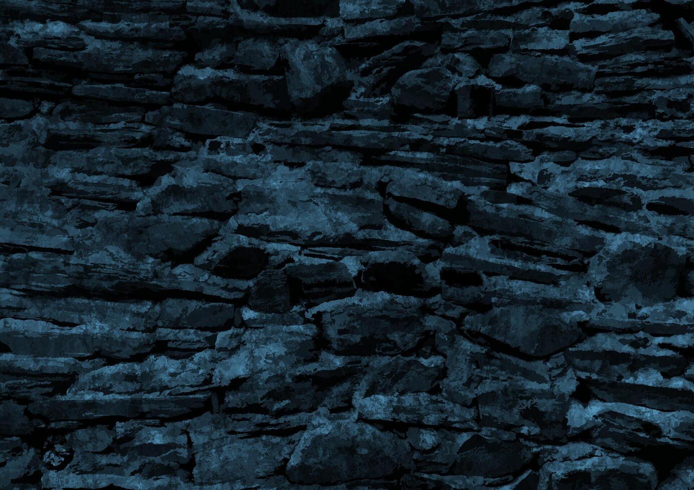 Ancient dark blue stone wall grunge texture background vector