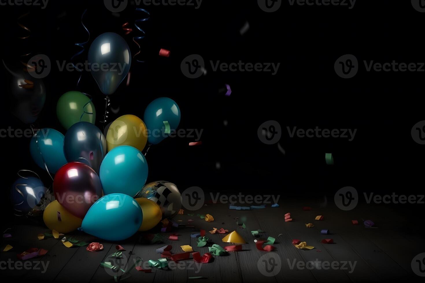 AI generated Lots of colorful holiday balloons. Neural network AI generated photo