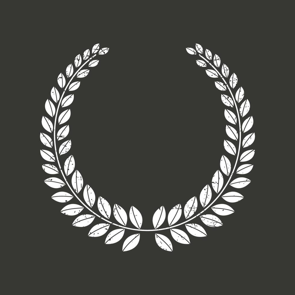 Laurel wreath round stamp frame vector design. Isolated outline illustration. Editable guarantee badge template. Approved seal with copy space. Decorative sticker border on white background