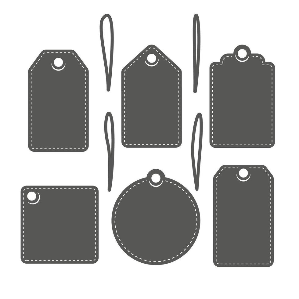 Set of vintage black labels for design vector