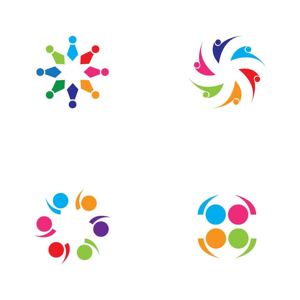 comunidad, red y plantilla de diseño de icono social vector
