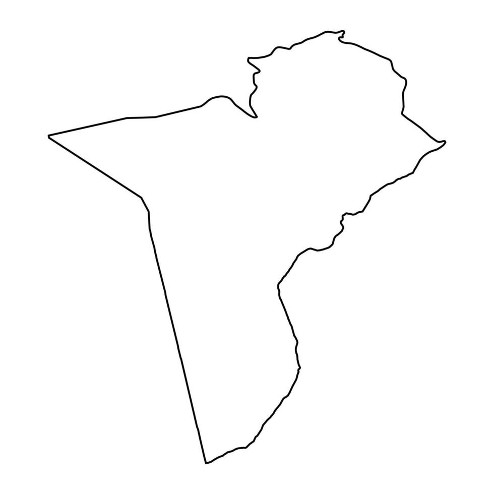tataouine gobernación mapa, administrativo división de Túnez. vector ilustración.