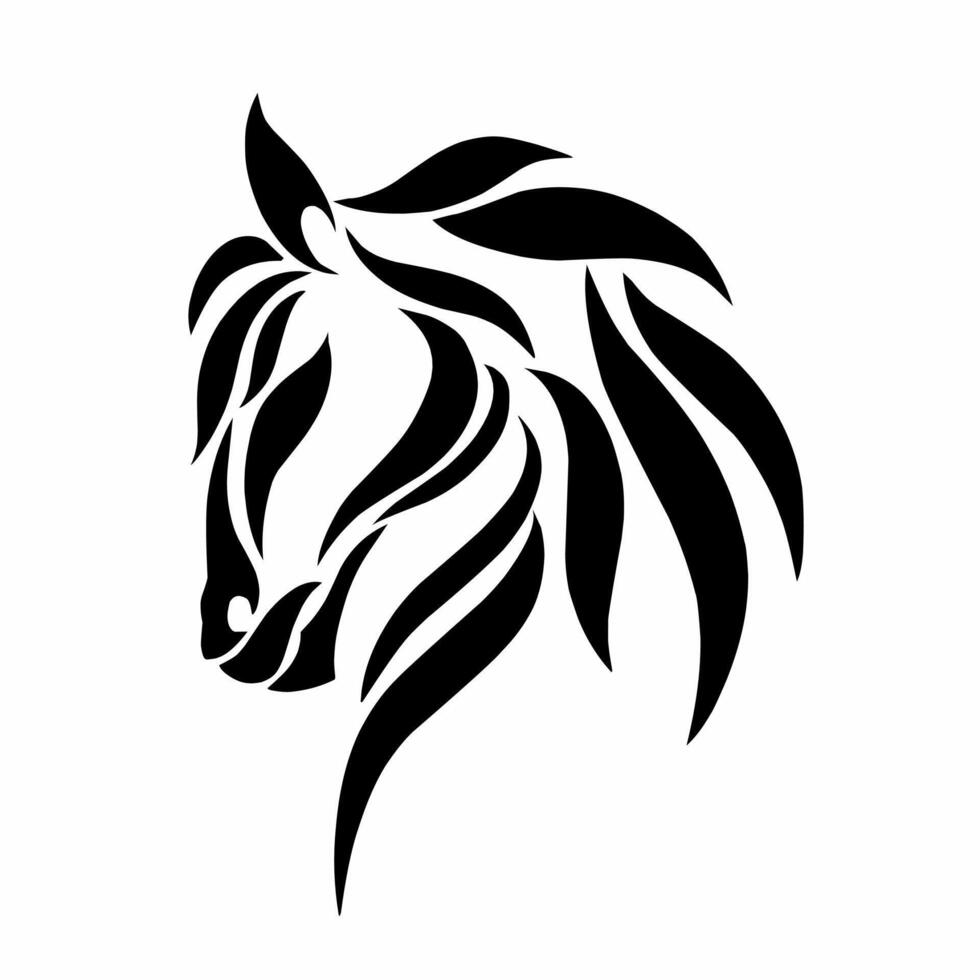graphic vector illustration of tribal art black horse head