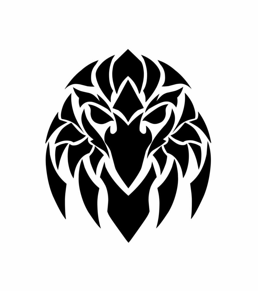 illustration vector graphics of clipart design tribal tattoo face eagle abstract