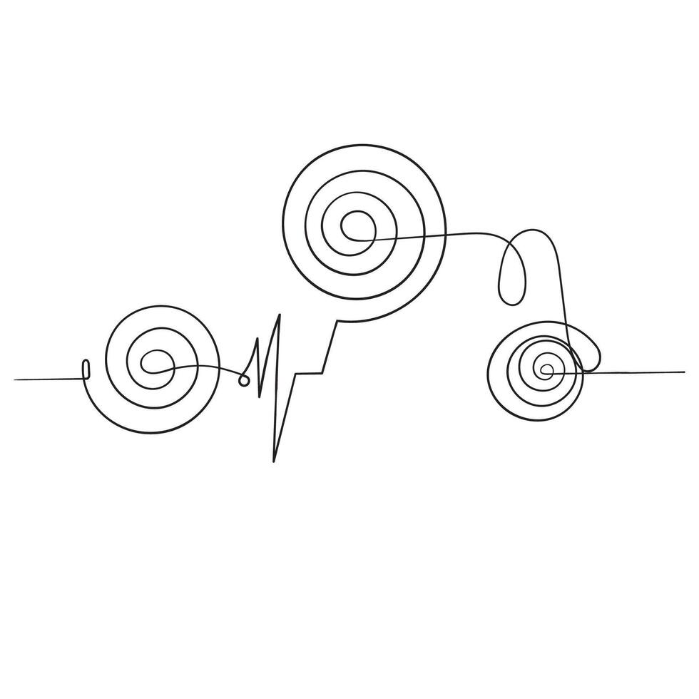 continuous line drawing circular shape vector
