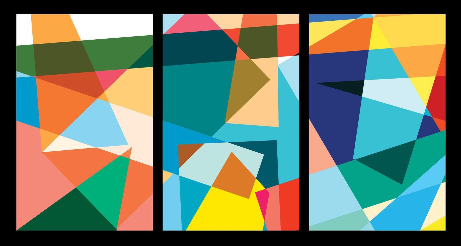 Vector colorful abstract geometric poster for Summer 2024