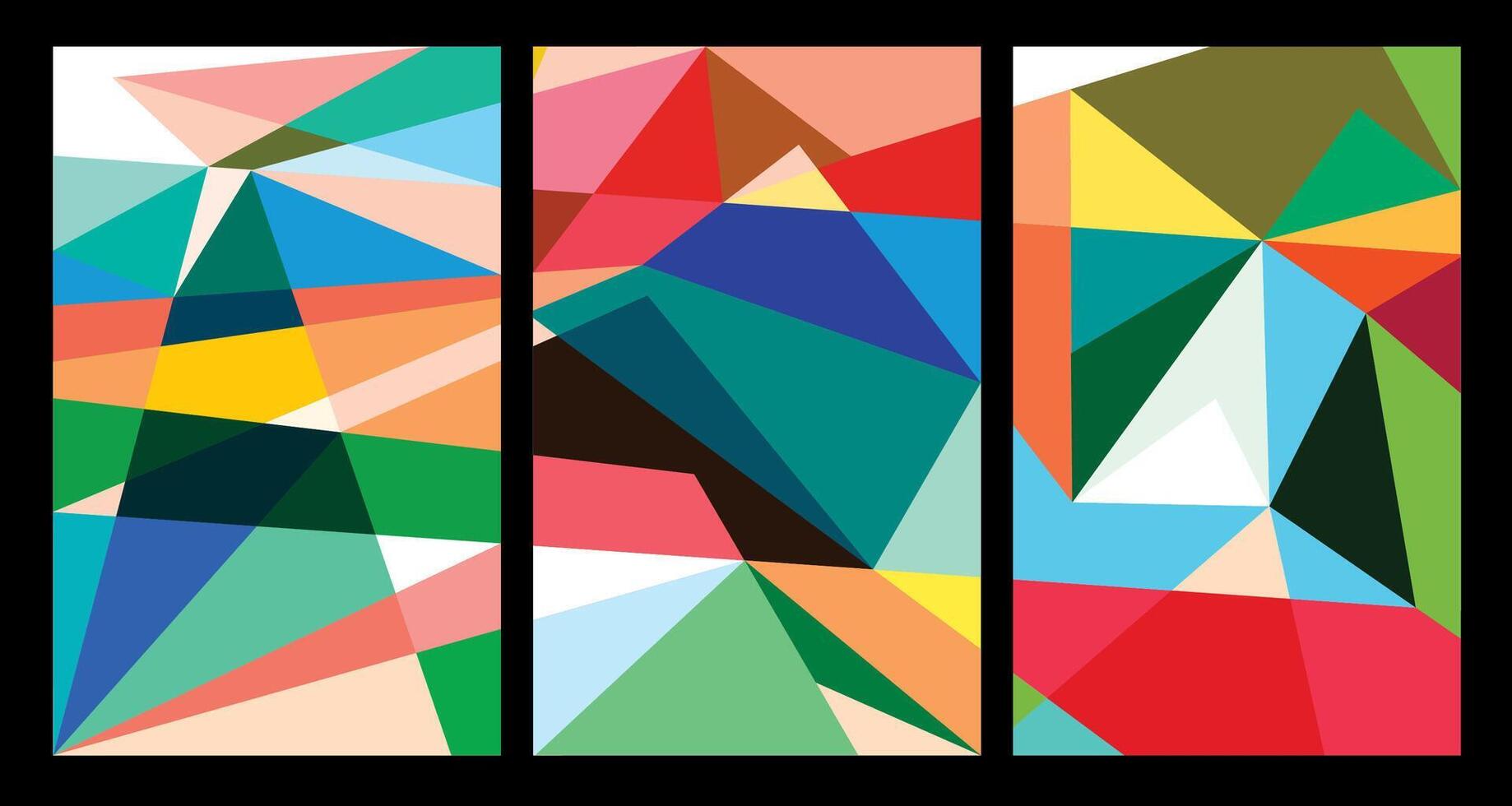 Vector colorful abstract geometric poster for Summer 2024