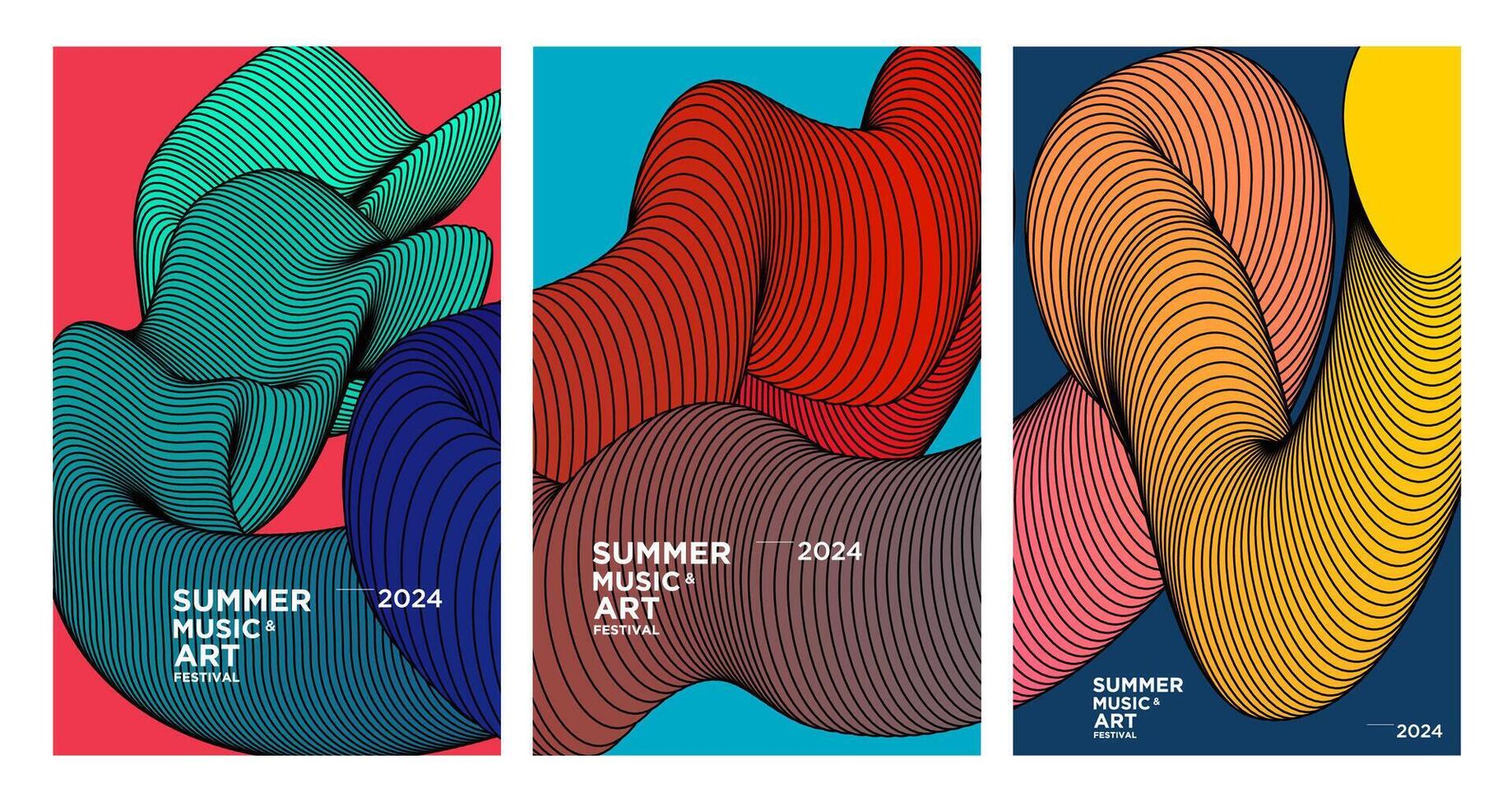 Vector Colorful Abstract Fluid Background for Summer Art and Music Festival 2024