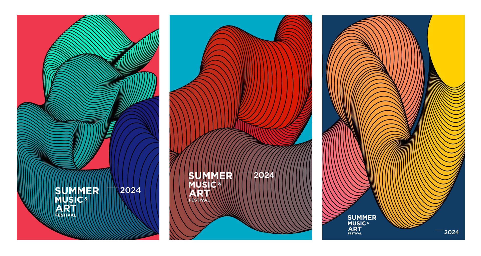 Vector Colorful Abstract Fluid Background for Summer Art and Music
