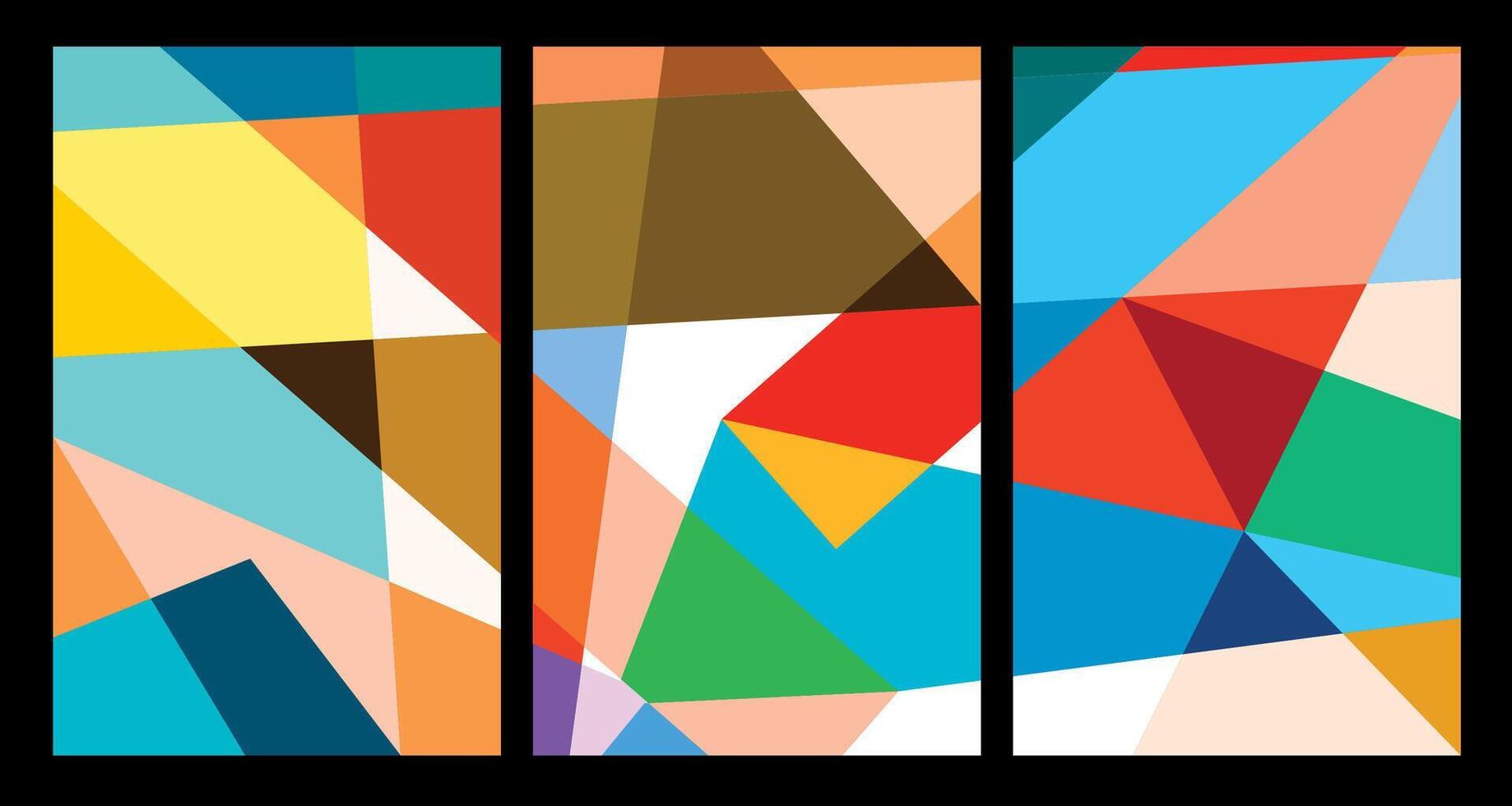 Vector colorful abstract geometric poster for Summer 2024