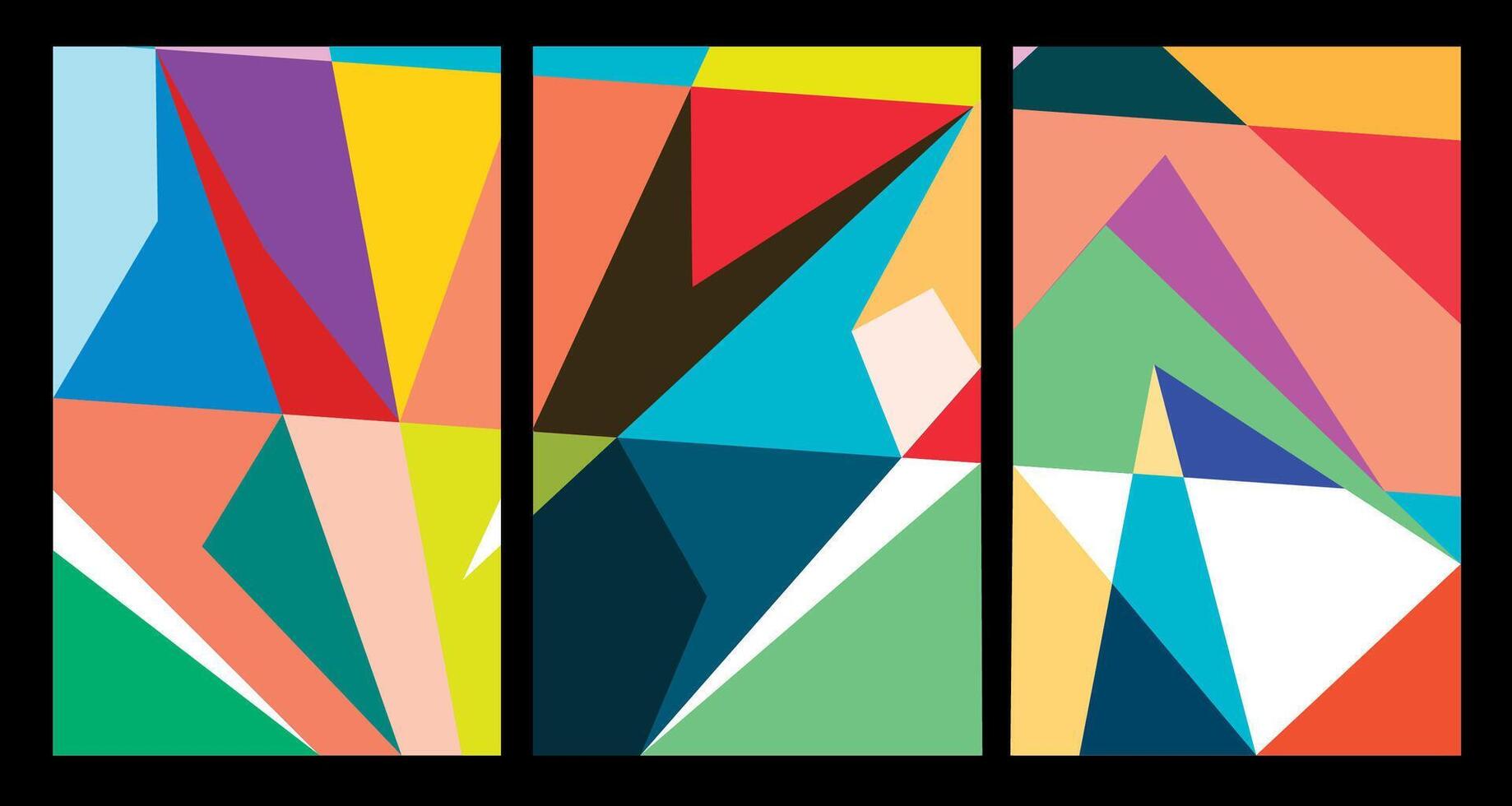 Vector colorful abstract geometric poster for Summer 2024