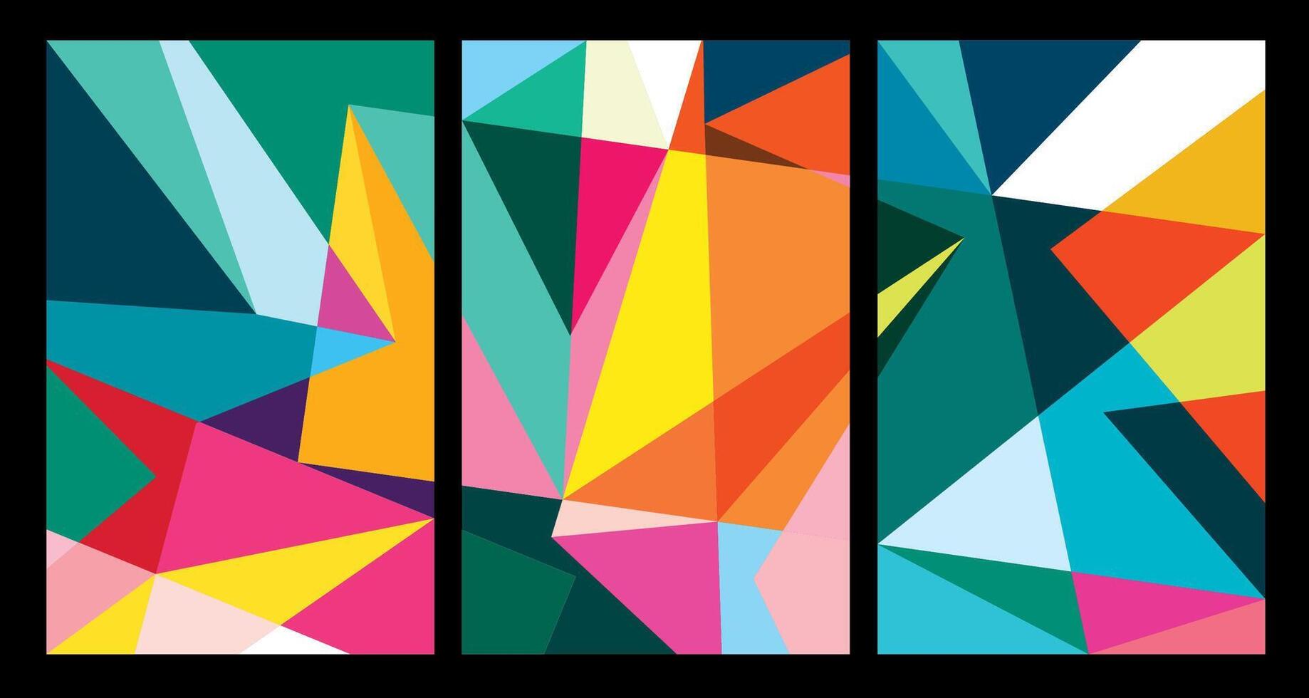 Vector colorful abstract geometric poster for Summer 2024