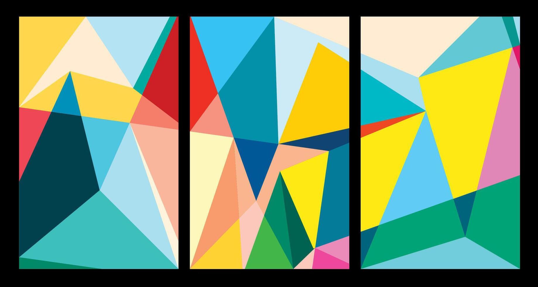 Vector colorful abstract geometric poster for Summer 2024