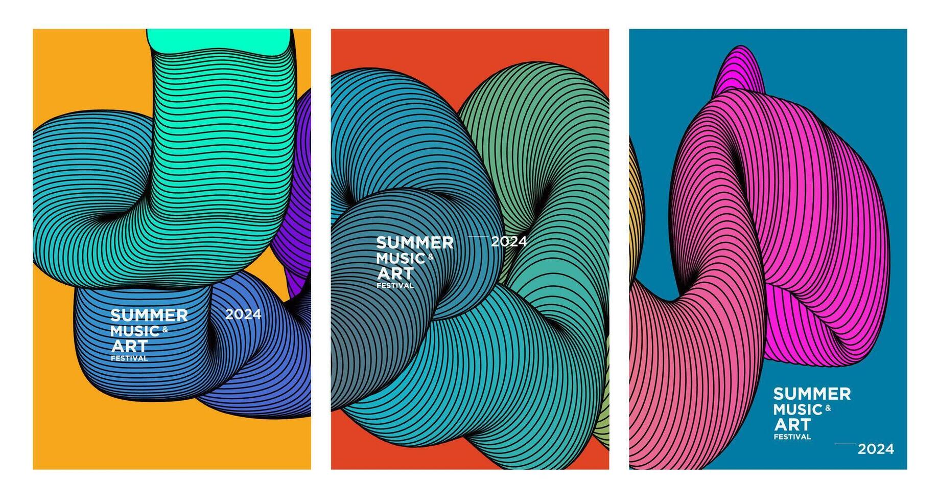 vector vistoso resumen fluido antecedentes para verano Arte y música festival 2024