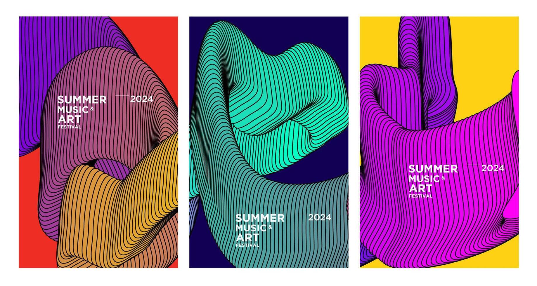 vector vistoso resumen fluido antecedentes para verano Arte y música festival 2024