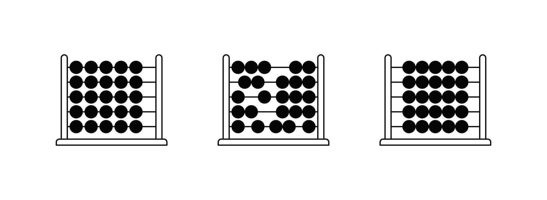 Abacus and horizontal abacus toy, wooden beads, baby learning numbers, toy for children education, abacus counting frame cartoon style flat vector illustration.