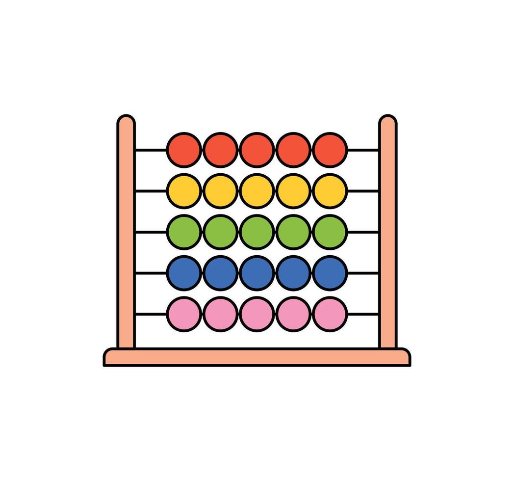 Abacus and horizontal abacus toy, colorful wooden beads, baby learning numbers, toy for children education, abacus counting frame cartoon style flat vector illustration.