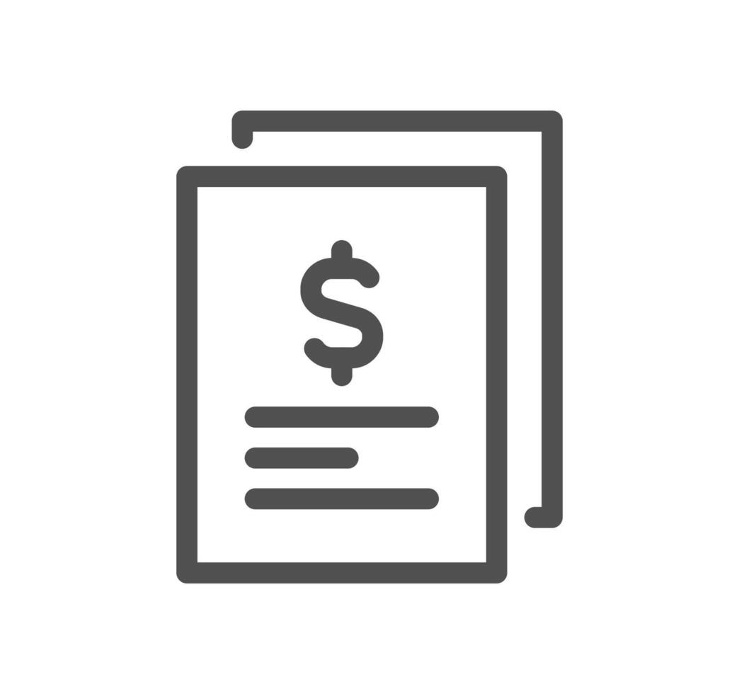 Invoice related icon outlne and linear vector. vector