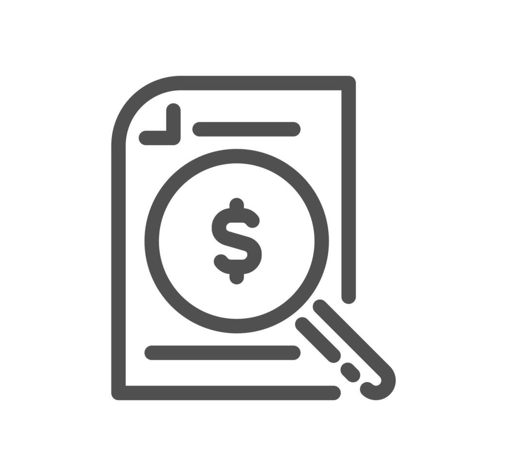 Invoice related icon outlne and linear vector. vector