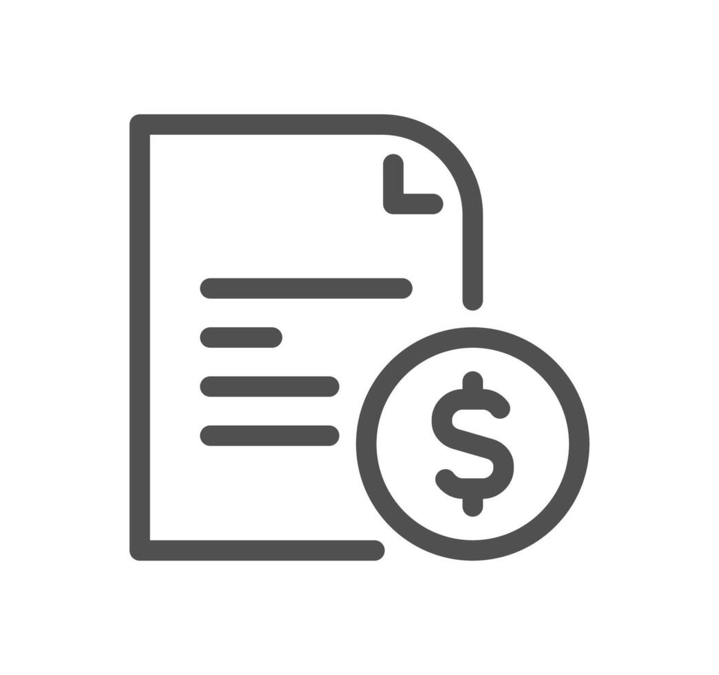 Invoice related icon outlne and linear vector. vector