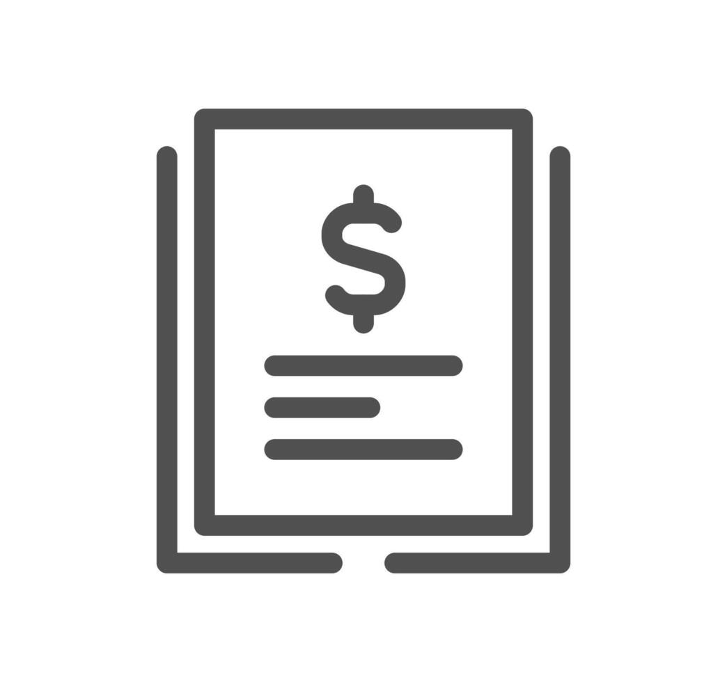 Invoice related icon outlne and linear vector. vector