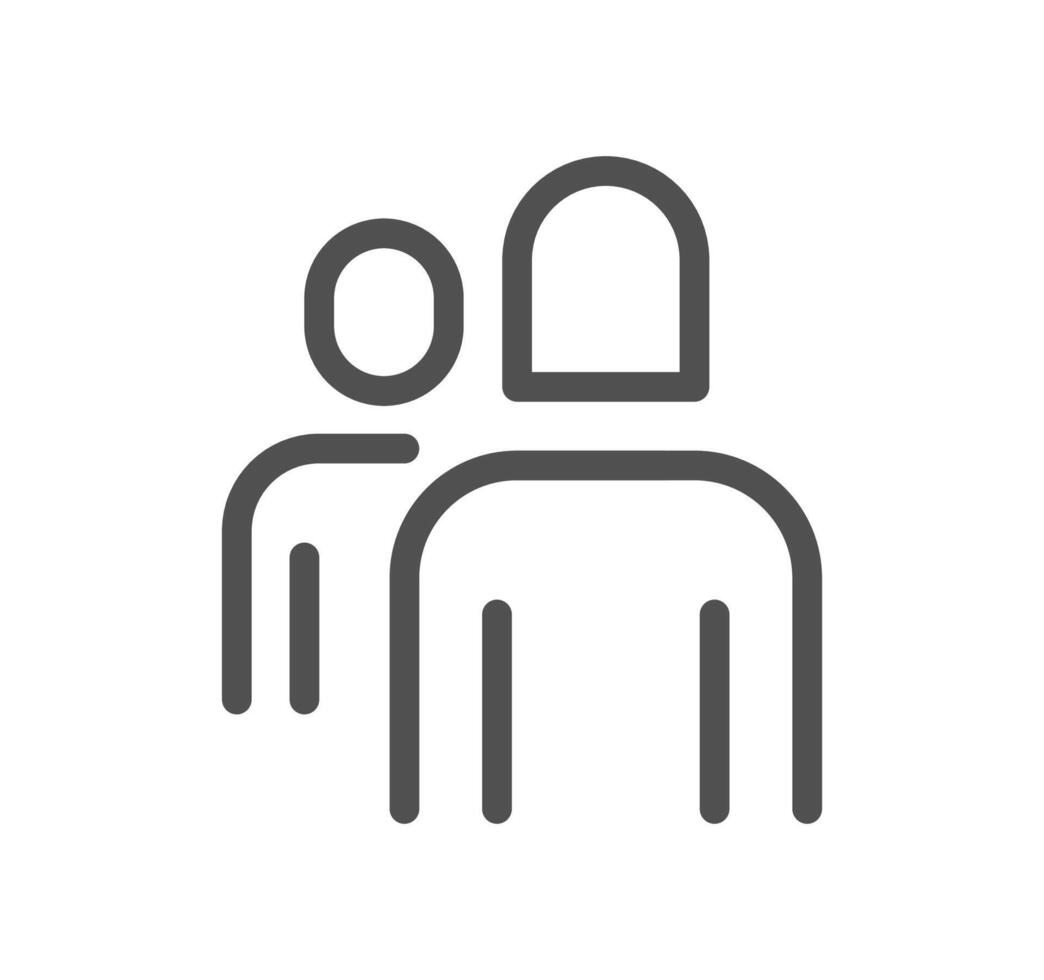 People related icon outline and linear vector. vector