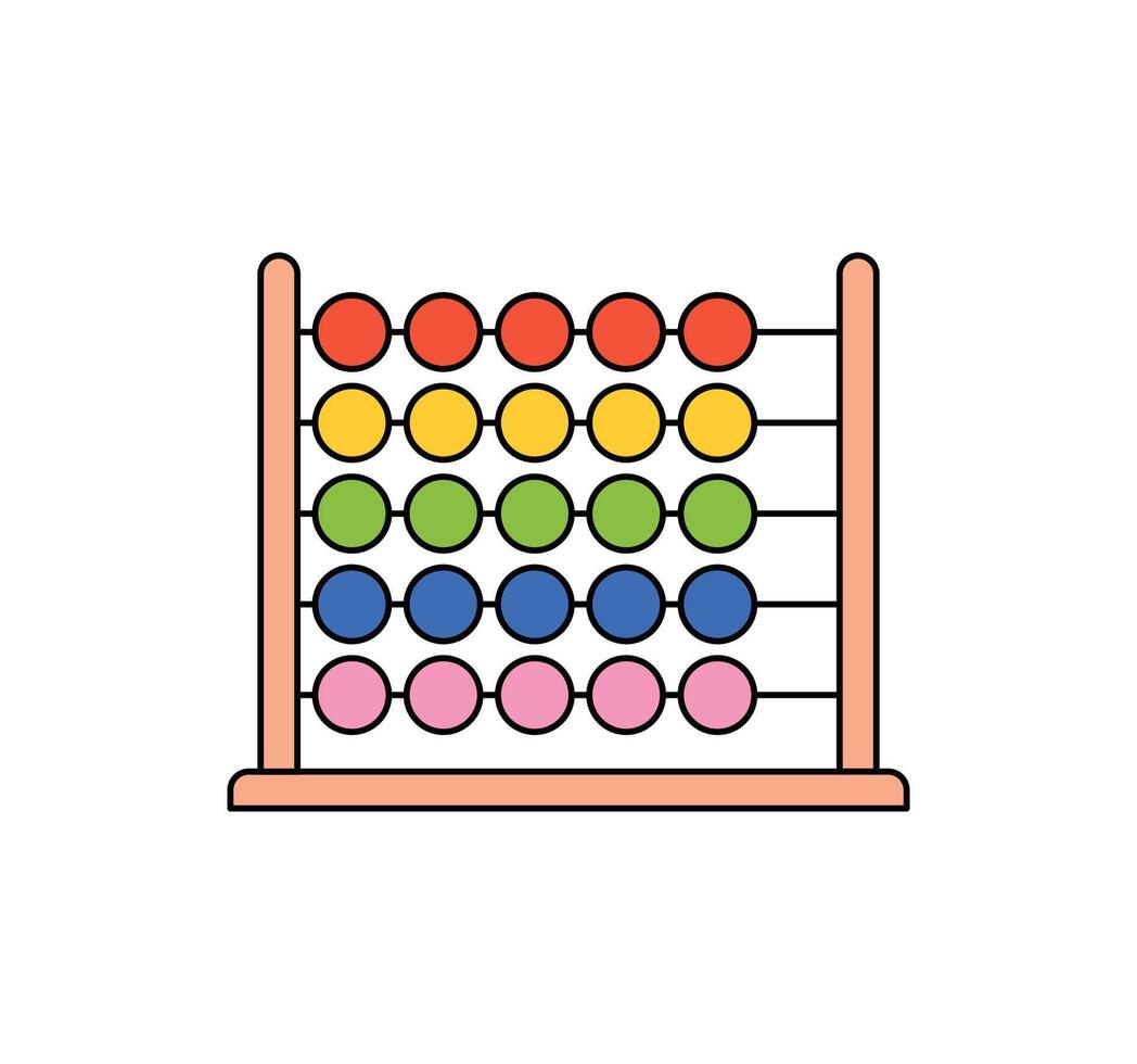 Abacus and horizontal abacus toy, colorful wooden beads, baby learning numbers, toy for children education, abacus counting frame cartoon style flat vector illustration.