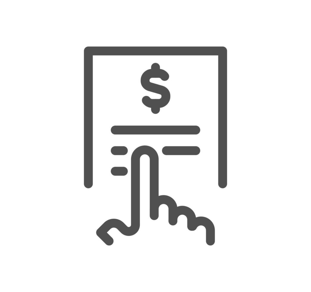 Invoice related icon outlne and linear vector. vector