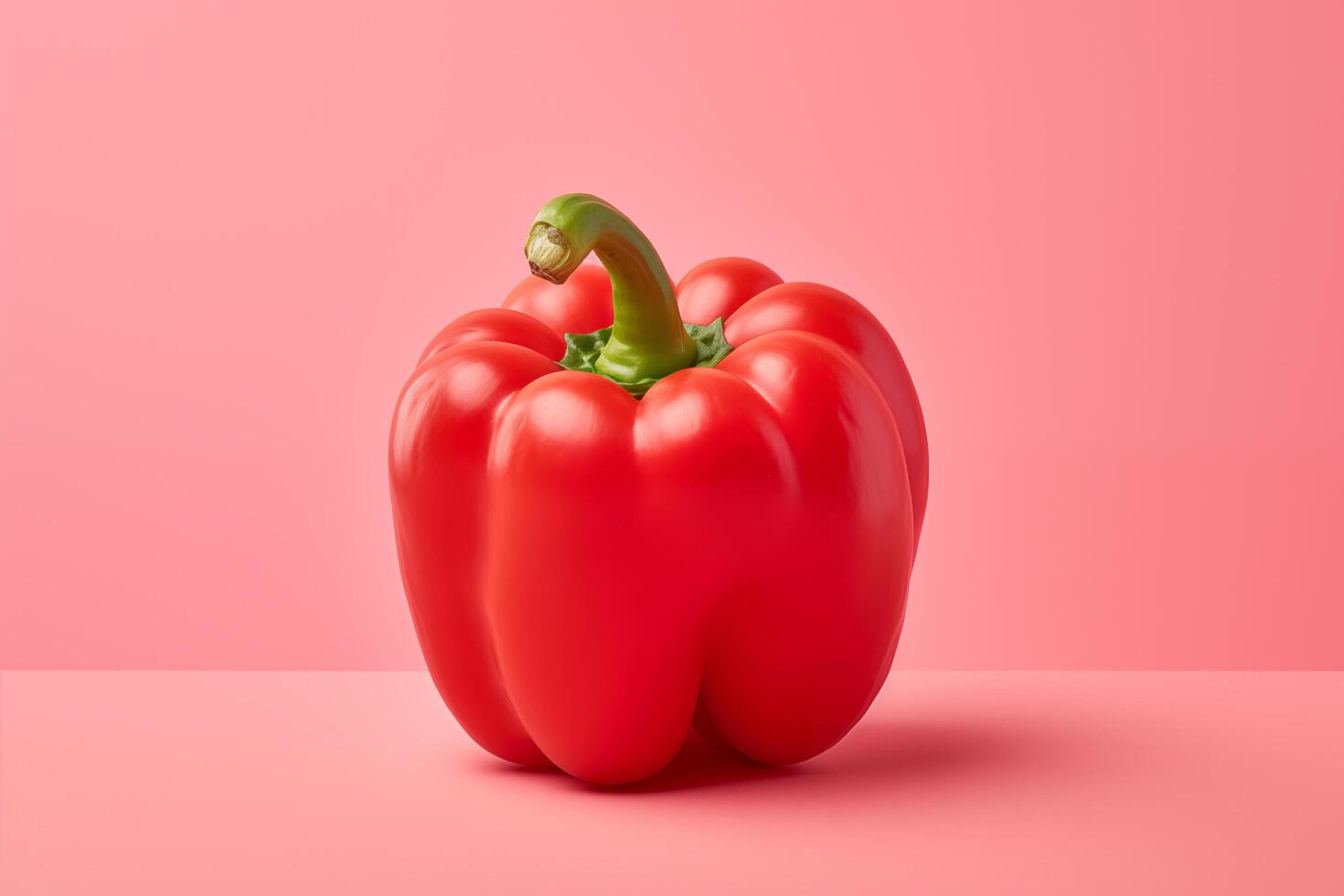 AI generated An appetizing bell pepper is isolated on a pink background. AI Generative photo