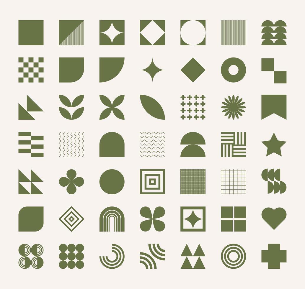 flat design vector basic icon shape geometric elements set collection