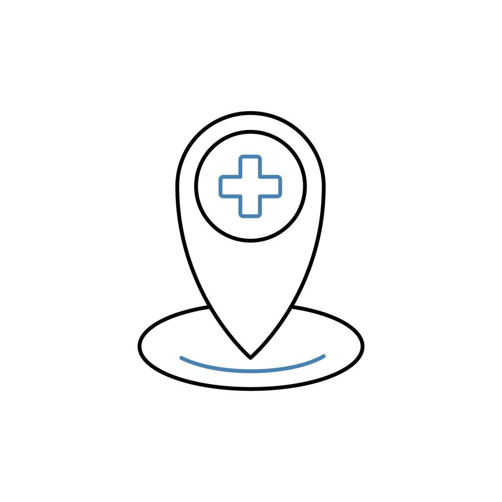 location concept line icon. Simple element illustration. location concept outline symbol design. vector